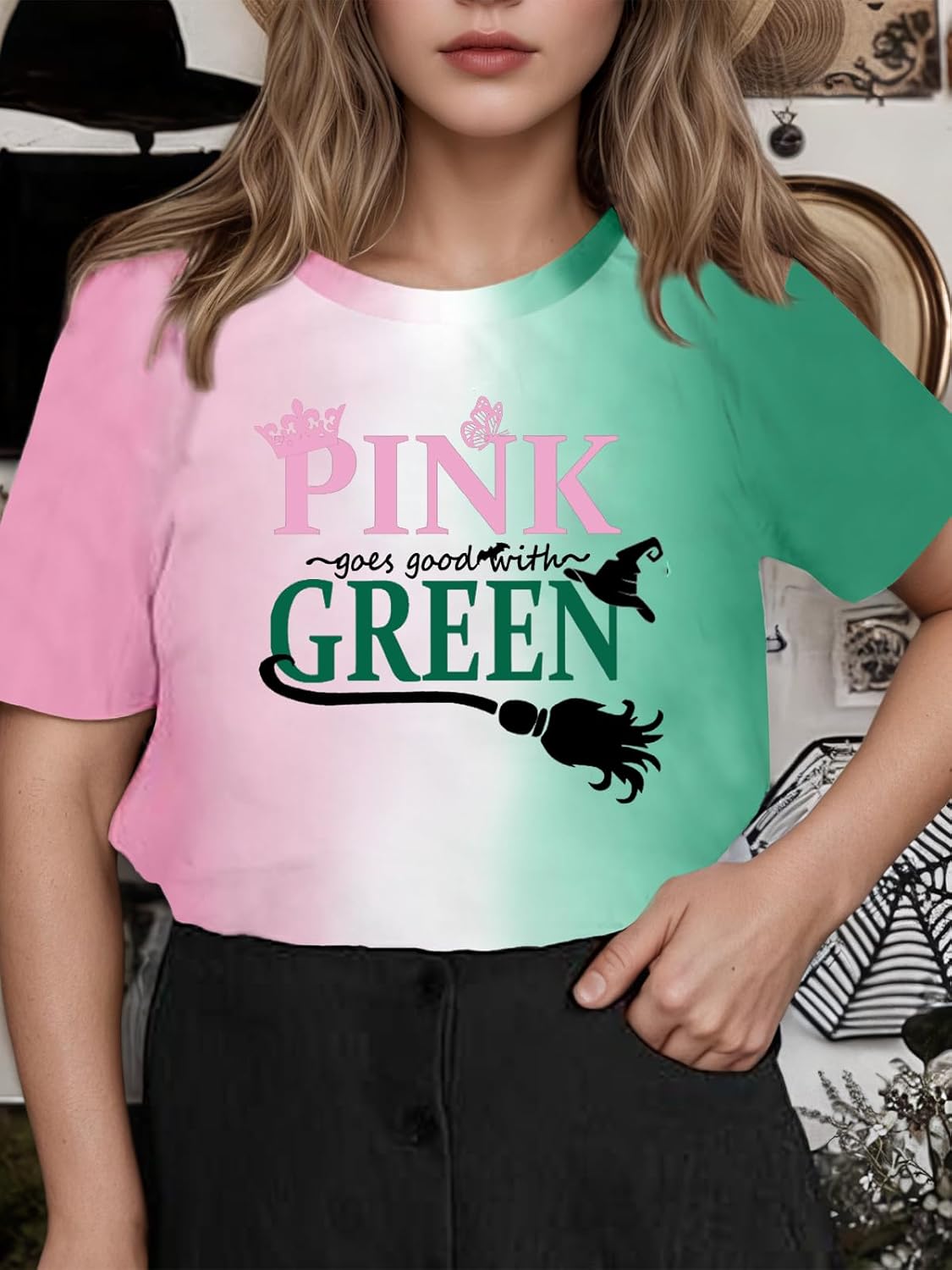 Musical Shirt Women Pink and Green Shirts Changed for Good T Shirt Musical Movie Fan Gifts Tee Casual Short Sleeve Tops - Image 2