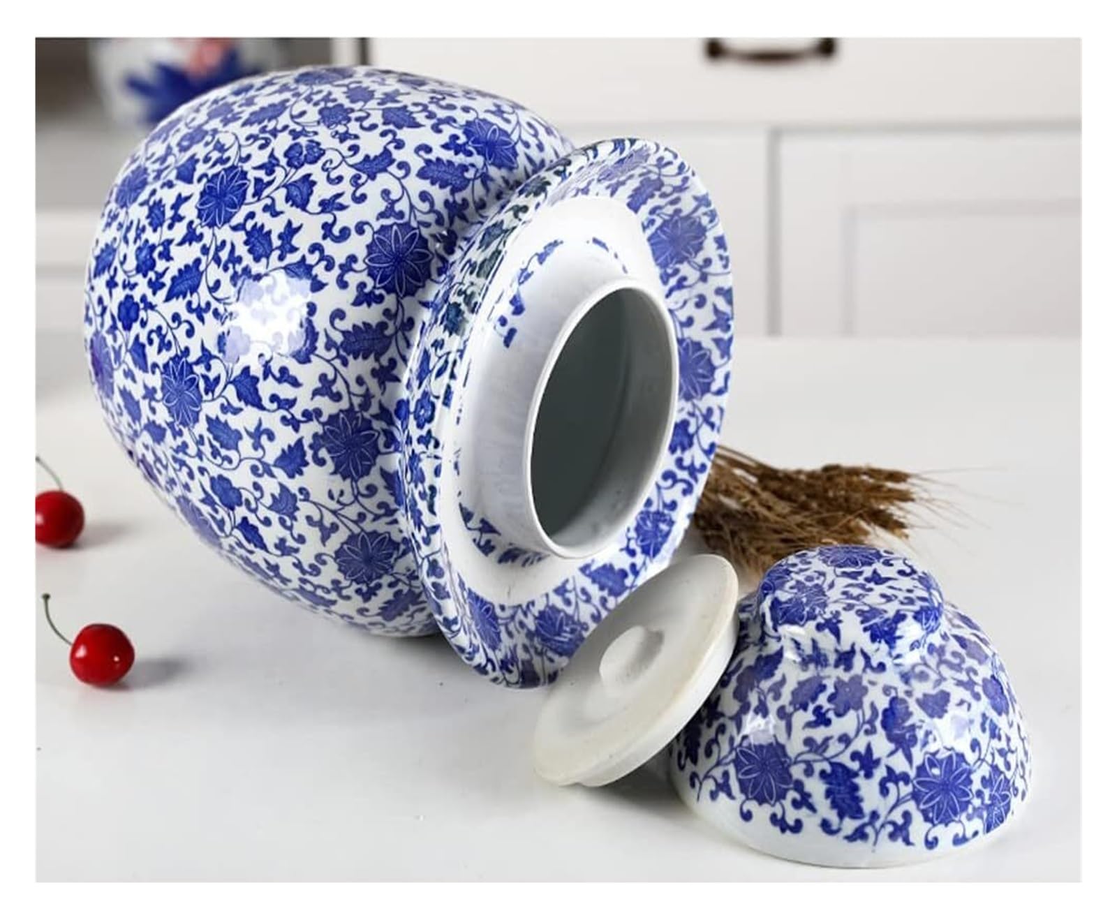 Tradycyjny chiński tradycyjny chiński porcelanowy ceramiczny garnek fermentacyjny garnek do marynowania, słoik fermentacyjny z uszczelką wodną pokrywka śluzy kamionka ，Słoje fermentacyjne(4K
