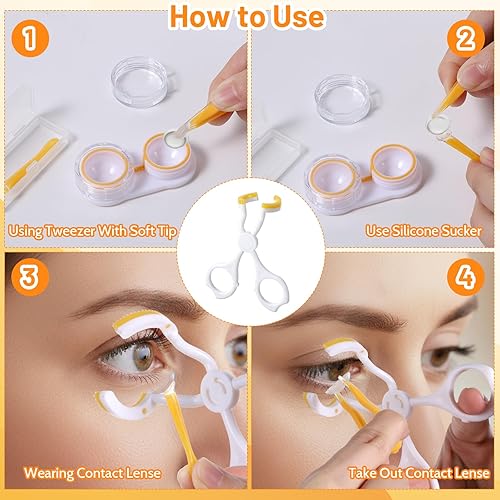 Miniatura 5 de Herramienta aplicadora de lentes de contacto, herramienta de extracción de lentes de contacto con insertoremovedor de ayudante de contacto, pinzas,