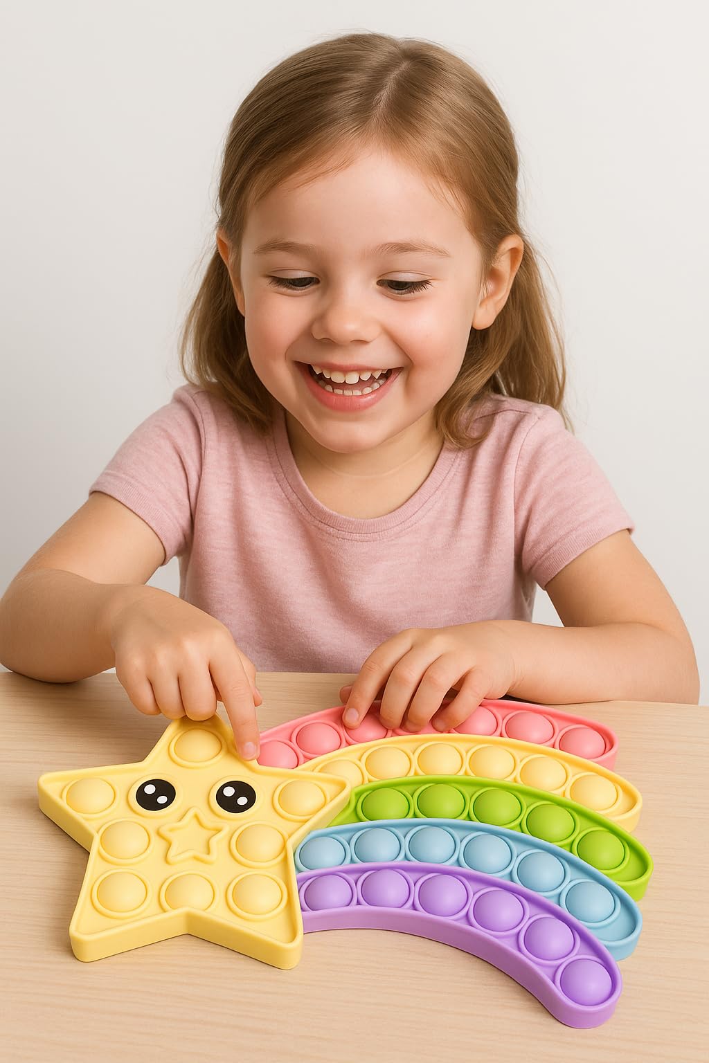 Ranzah Shooting Star Pop It Fidget Toy, Silicone Stress Relief Sensory Toy for Kids & Adults, Travel Friendly, Washable - Image 3
