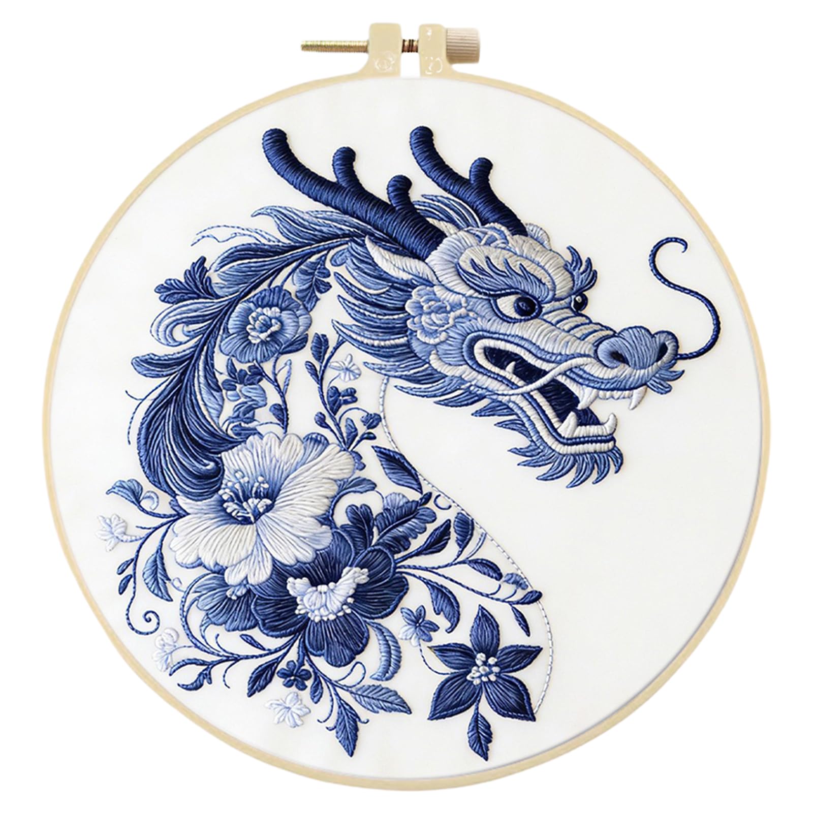 Animal DIY Embroidery Kit for Beginners Adults Craft Lovers Gift with 29x29cm Embroidery Hoop and Complete Tools