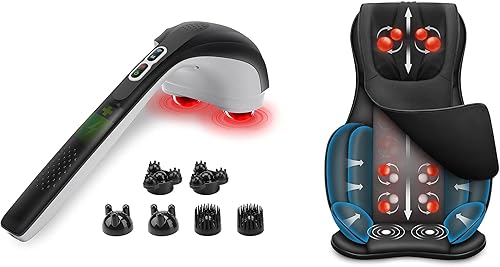 Miniatura 1 de Snailax - Cojín para silla de masaje de cuerpo completo y masajeador de percusión de mano