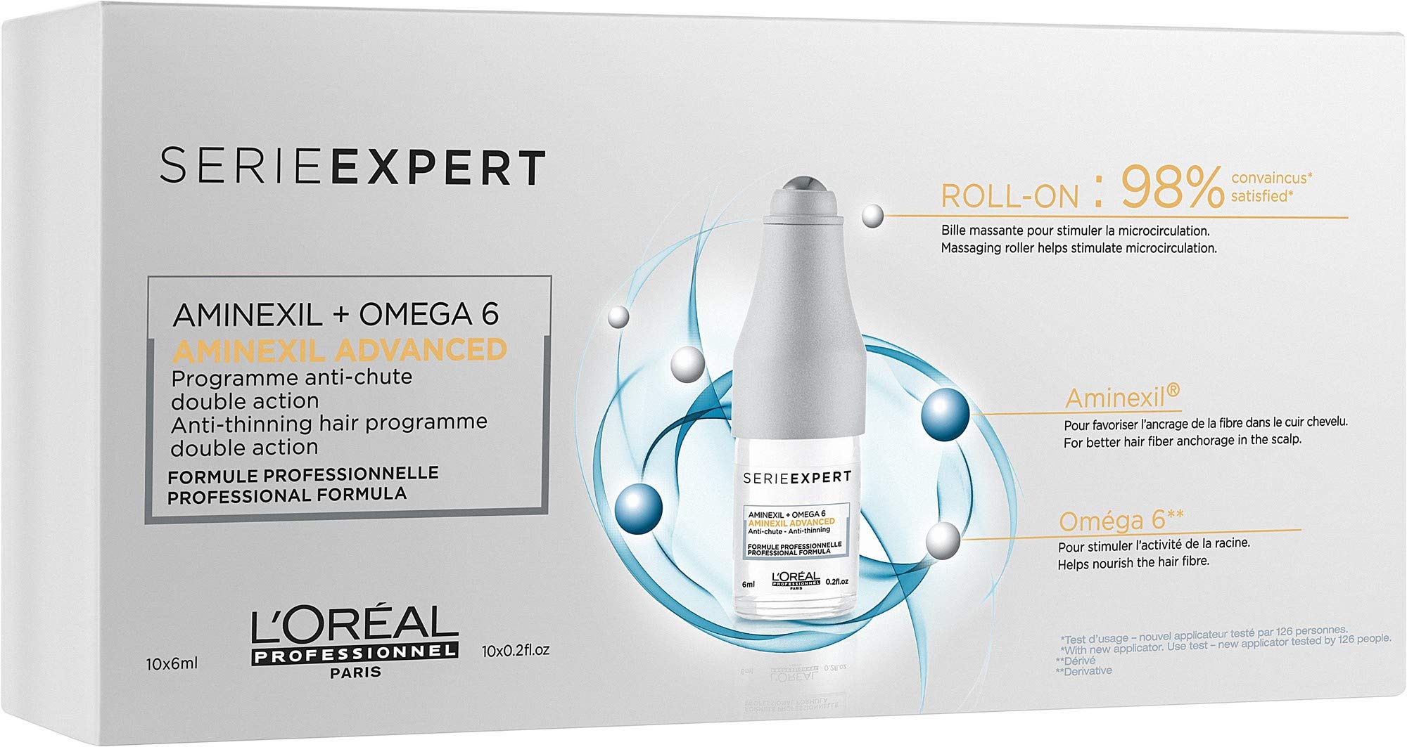 L'Oreal Serie Expert Aminexil Advanced Anti-Thinning Treatment Roll-On, 6 ml, Pack of 42