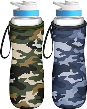 Water Bottle Sleeve for Cirkul 22 oz - 2 Pack Bottle Cover Holder Carrier with Handle Strap