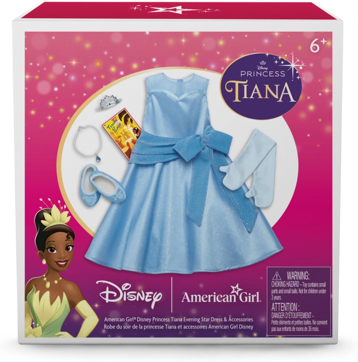 American Girl, Disney, Princess Tiana, Evening Star Dress, & Accessories, 18-inch Doll Clothing, Ages 6+