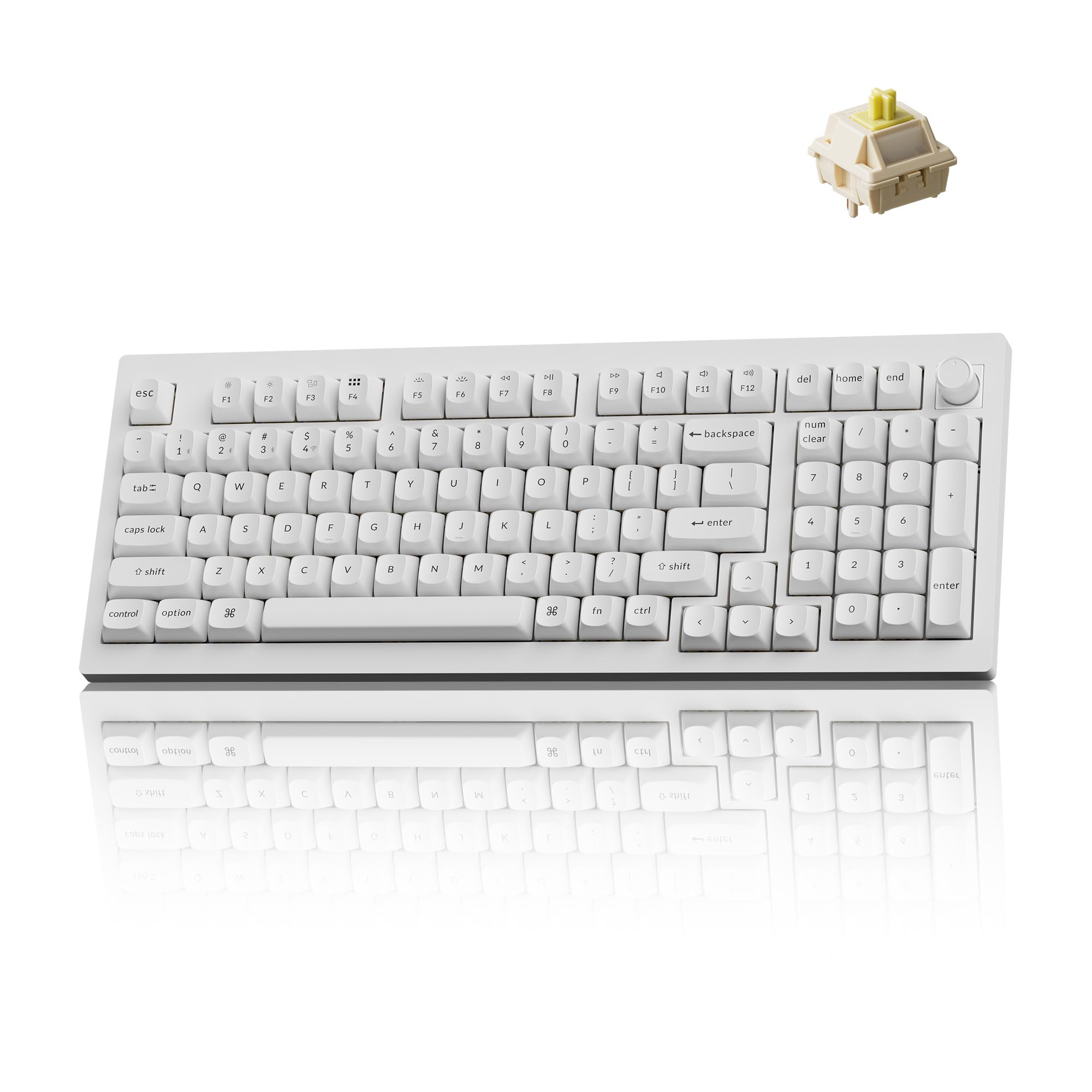 Keychron V5 Ultra 96% Wireless Mechanical Keyboard with 8000Hz Polling Rate & NKRO, Hot-Swappable RGB, Banana Switches, 97 Keys, 2.4GHz/Bluetooth/Wired, OSA PBT Keycaps, for Mac/Win/Linux - White-image-44