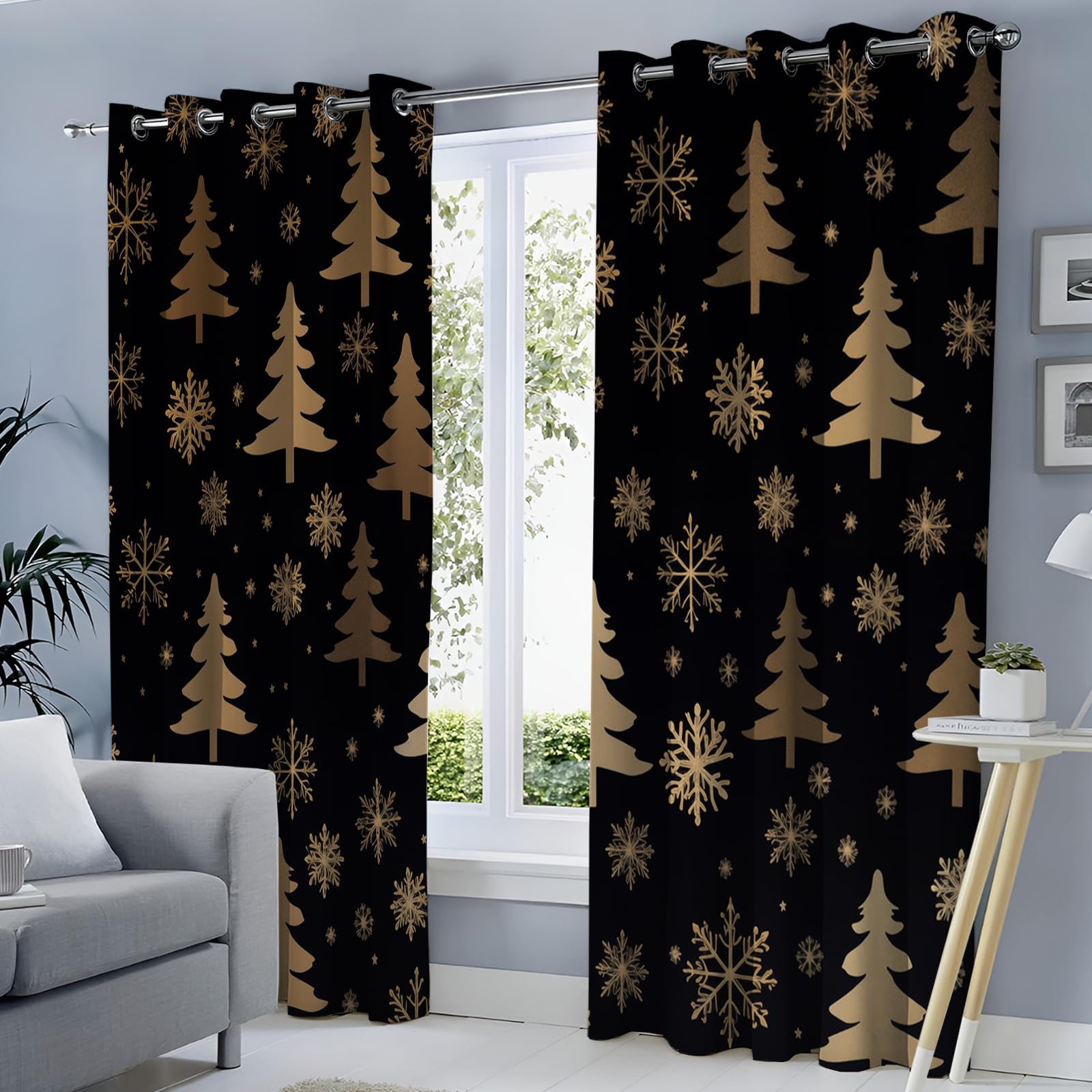 Rideau occultant 140x220 cm à oeillets en polyester de qualité durable