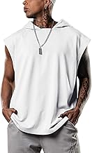 Lomon Mens Vest Tank Tops Hooded Gym Shirt Sleeveless Plain Color Running Athletic Sports Muscle Bodybuilding Tshirts