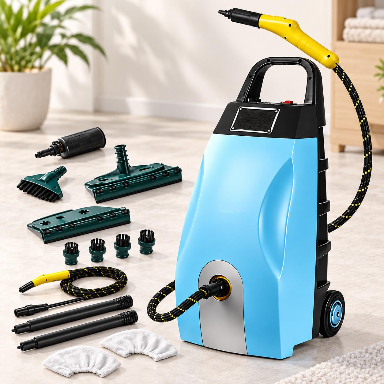 Pulitore a Vapore ad Alta Pressione 2500W, Serbatoio da 3,5L Blue