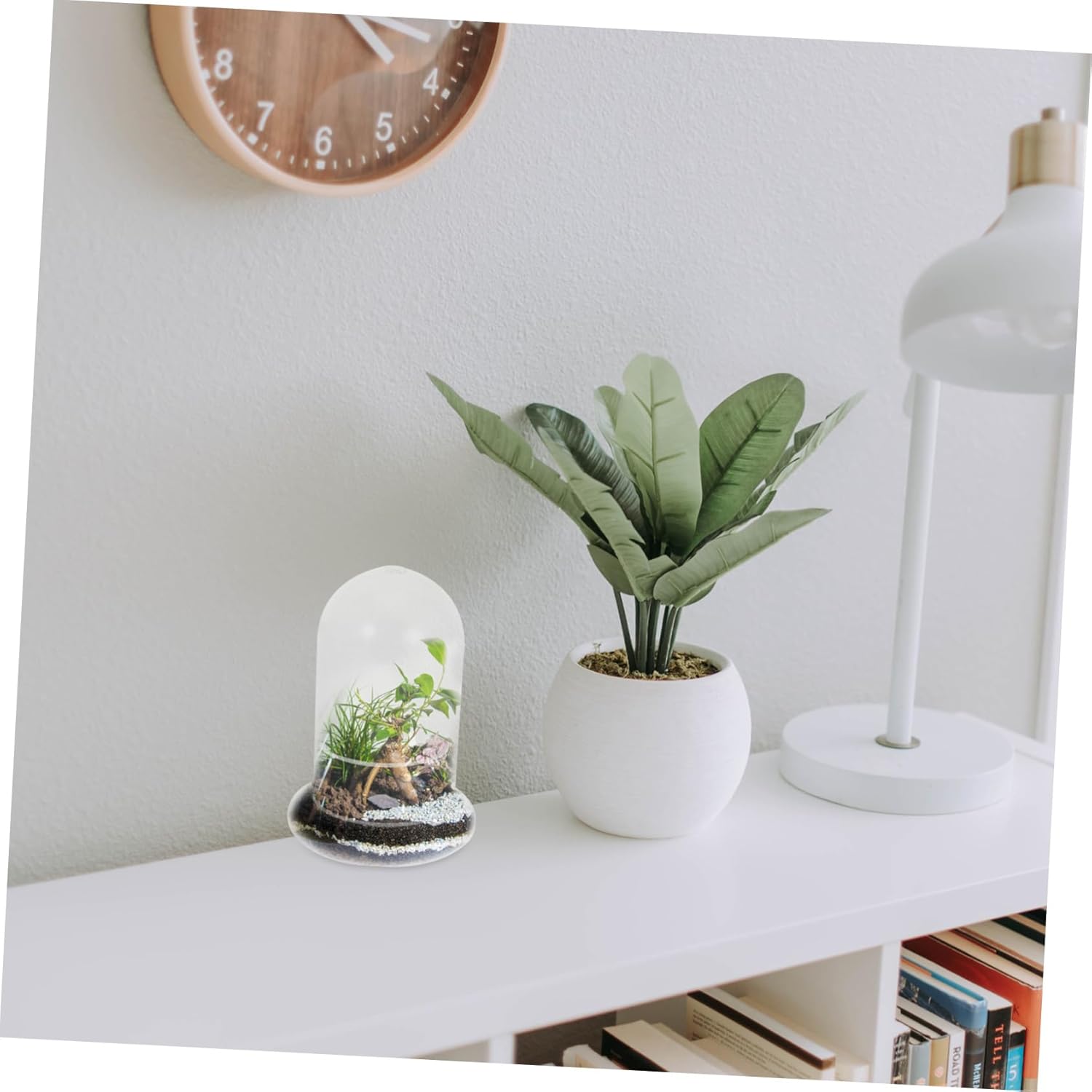 Mikikit 2pcs Micro Landscape Glass Bottle for Miniature Decoration Terrarium Holder Hole for DIY Home Decor and Plant Display