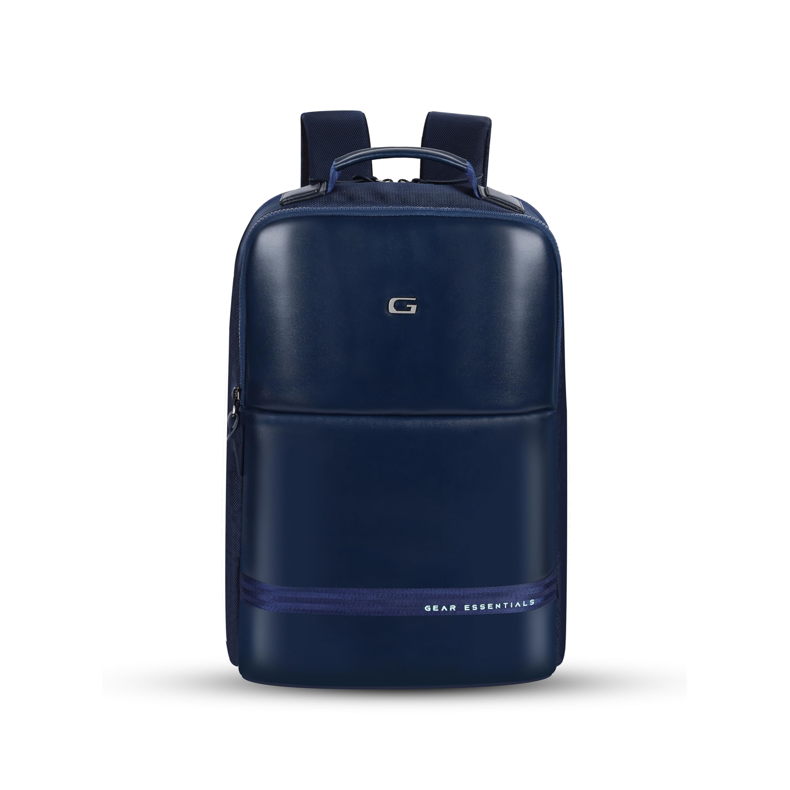 Gear Elevate Faux Leather 20L Water Resistant Anti-Theft Backpack/Laptop Bag/Office Bag with RainCover for Men/Women (Navy-Mint)-picture-50