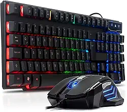 Kit teclado gamer semi mecanico led rgb usb abnt2 e mouse gamer 3200dpi usb luz de led kit teclado e mouse led usb para pc ps4 ps5 e xbox one