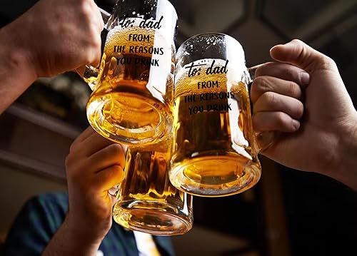 Miniatura 7 de Your Dream Party Shop To Dad From The Reasons You Drink Beer Glass - Vaso de cerveza de 16 onzas - Regalos divertidos para papá de hijo o hija -