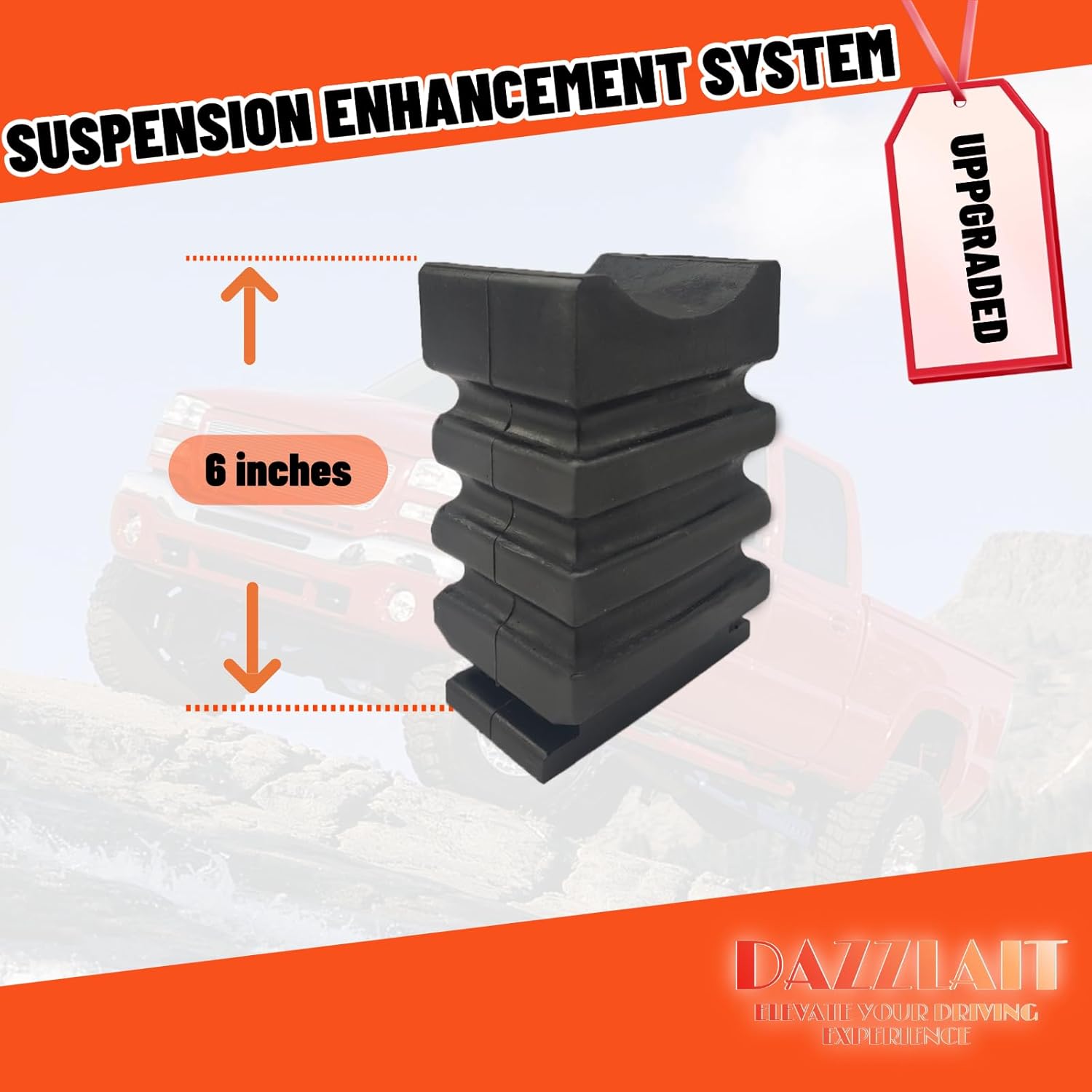 SSR-338-47 Rear Suspension Enhancement | Bump Stop Fit for Dodge Sprinter 3500 2004-09 | Freightliner Sprinter 3500 2002-18 | Mercedes - Benz Sprinter 3500 2010-19 | Set of 2 | Helper Spring