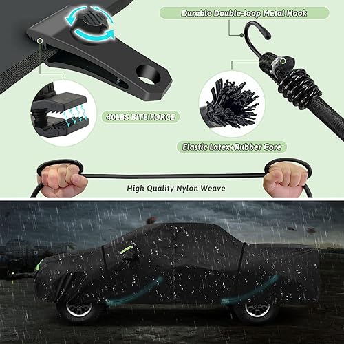 Miniatura 6 de Funda para auto para Ford F150 Super Crew Cab de 5.5 pies, 6 capas impermeable para todo tipo de clima, con cremallera de puerta y forro de algodón