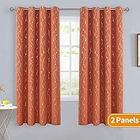 Vista 407 de BGment Room Darkening Curtains 95 Inches Long, Grommet Thermal Insulated Blackout Curtains with Wave Line and Dots Printed for Bedroom, 2 Panels