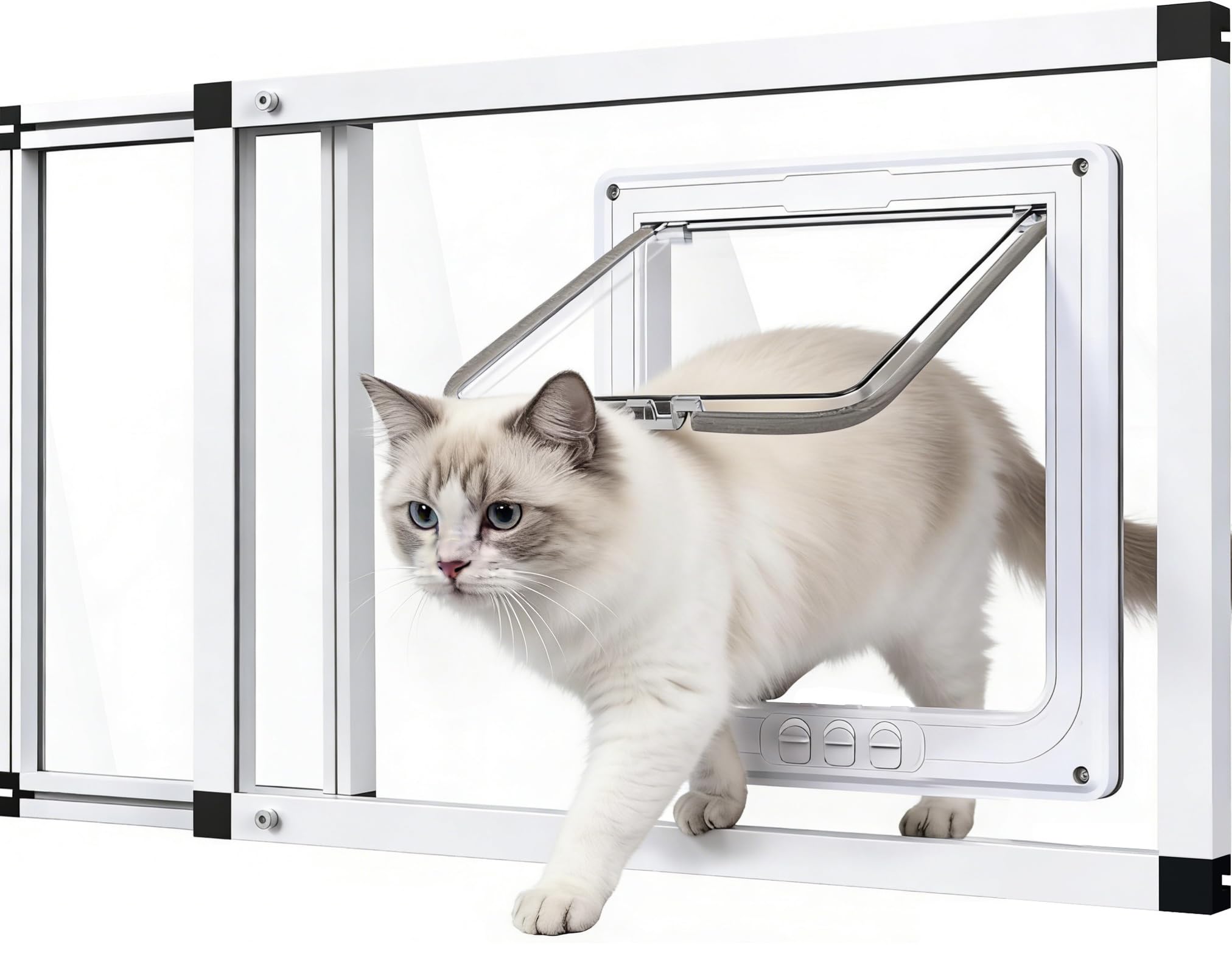 Klarana Full Glass Cat Door - cat doors steps nets and pens | Mubboo