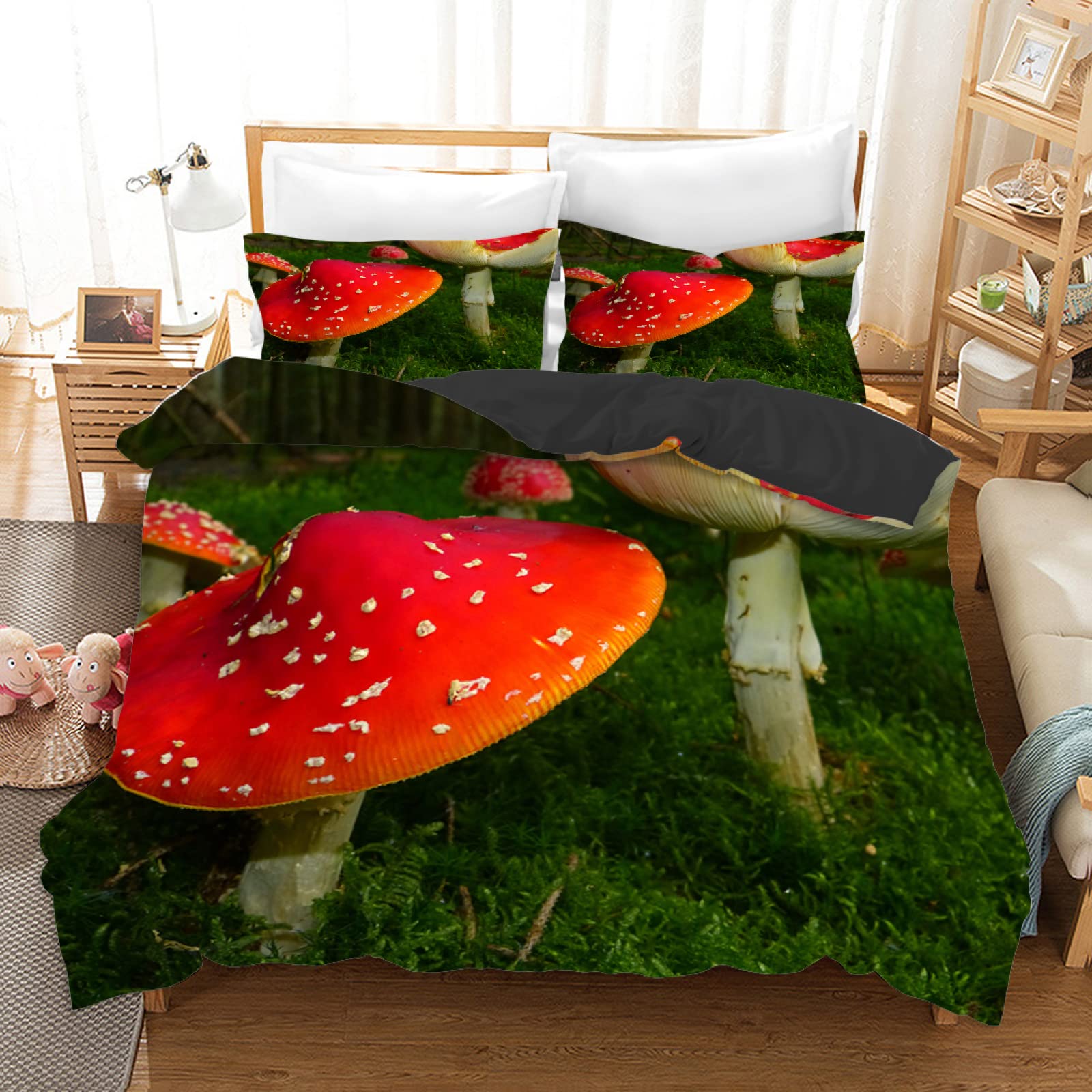 Housse de couette champignon rouge pour transformer la chambre d'un ado
