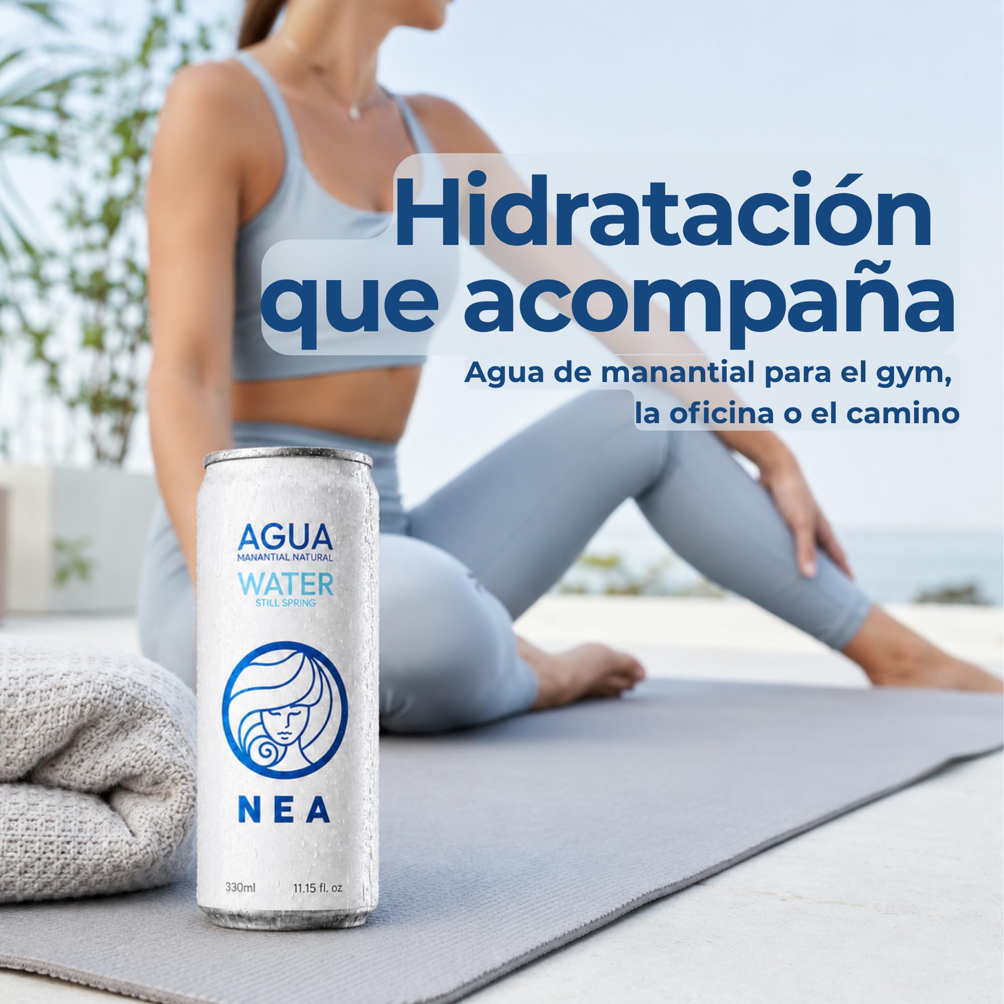 NEA Agua de Manantial en Lata - Manantial Alpes Austríacos - Pack 24 Latas 33cl - Aluminio Sin Plástico BPA Free - Sin Retrogusto Metálico - Hidratación Responsable