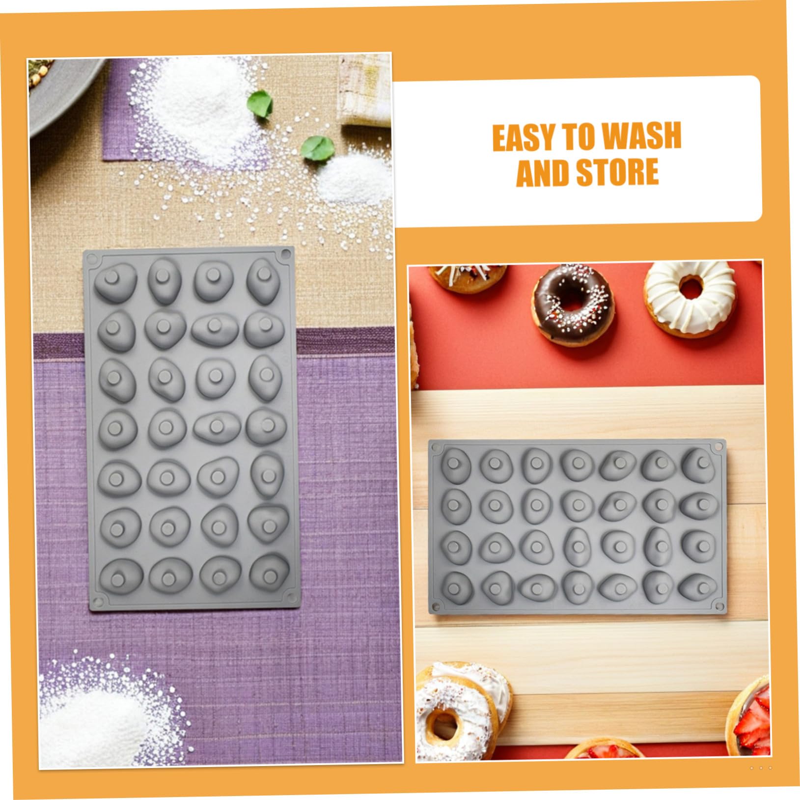 BESTYASH 2pezzi Stampo in Silicone per Cioccolato Forma di Pietra Cavità Antiaderente per Fondente Mousse Caramelle e Dessert Creativi