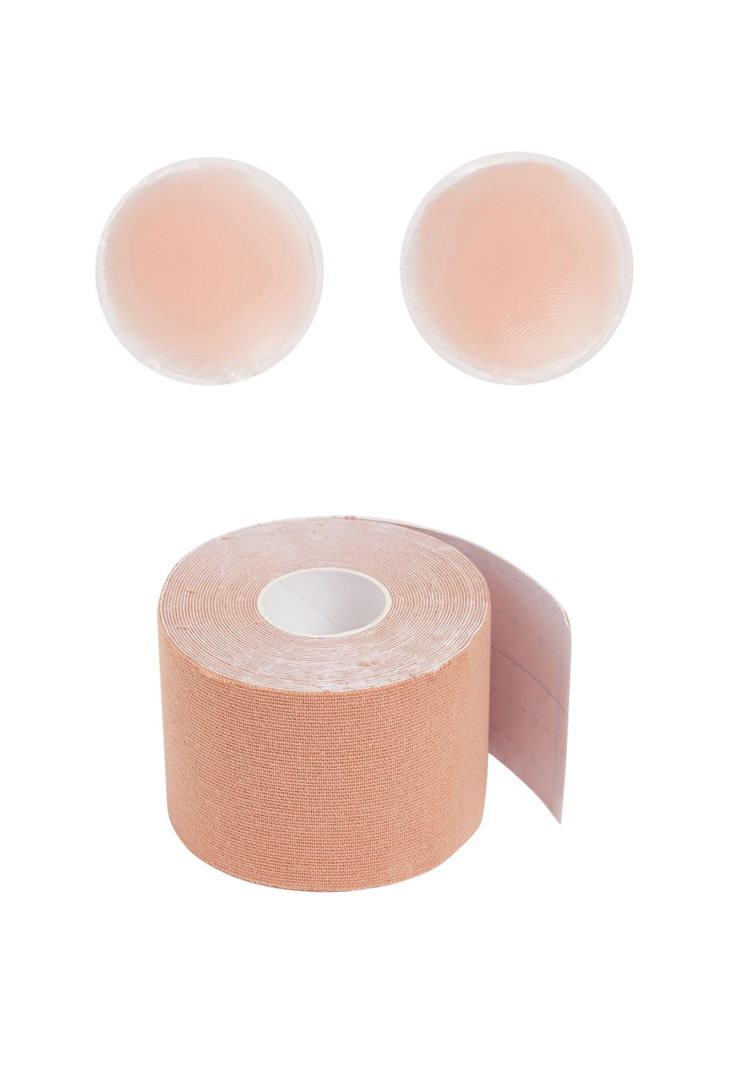 Pack of Breast Shaper & Lifter, Breathable Breast Support Boobtape and Nipple Covers Reusable Adhesive Silicone Covers- SP01 Beige-image-20