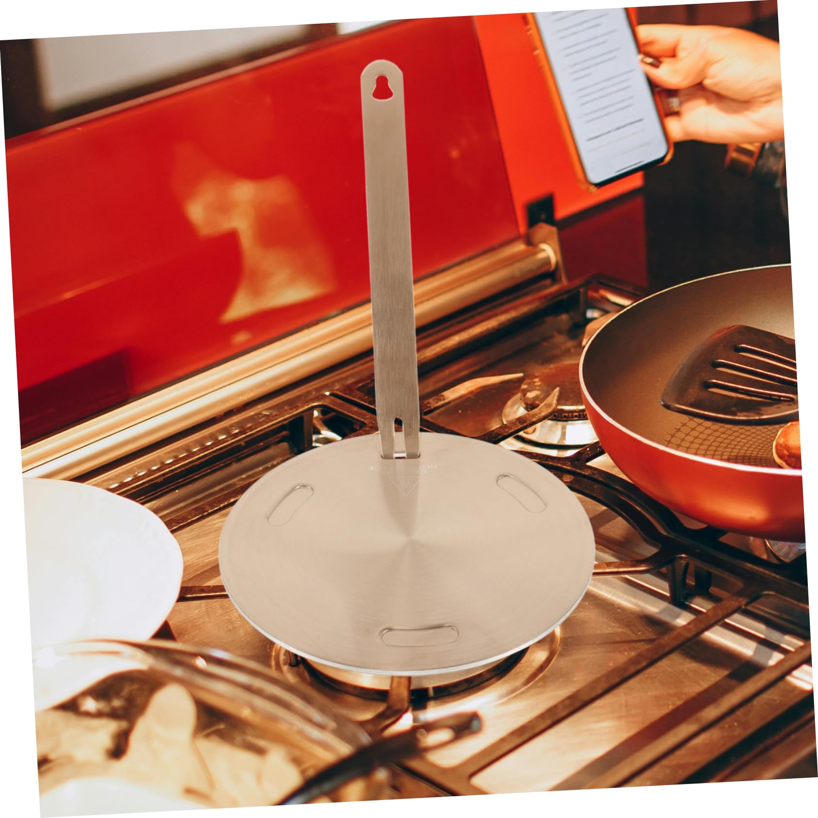 GLEAVI Placa Difusora de Calor Ahorro Difusión Uniforme de Acero Inoxidable para Estufa de Gas para Cocinar Olla y Leche