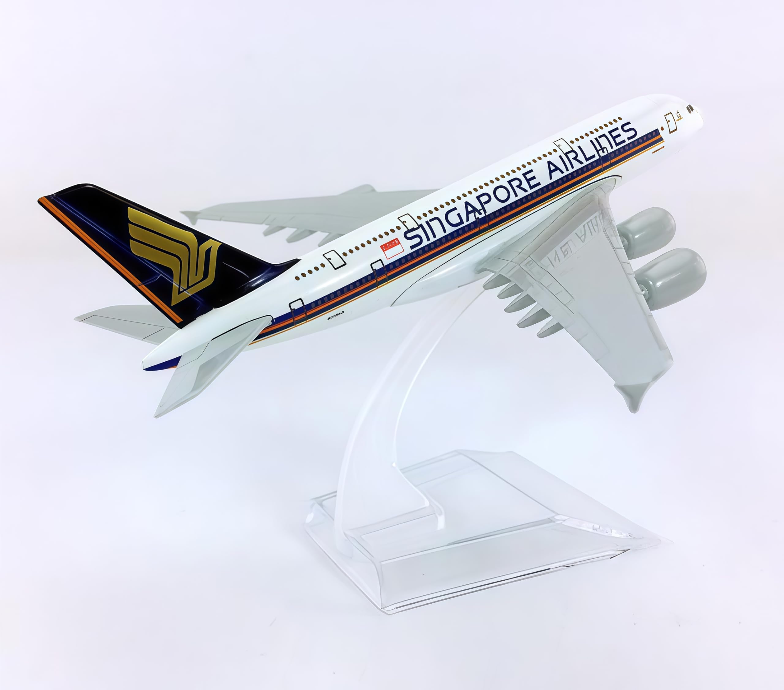 LGSRSNXHTX A380 Singapore 16cm Diecast Metal Airplane Model Aircraft Model With Stand For Aviation Enthusiast Gift,Model aircraft collection