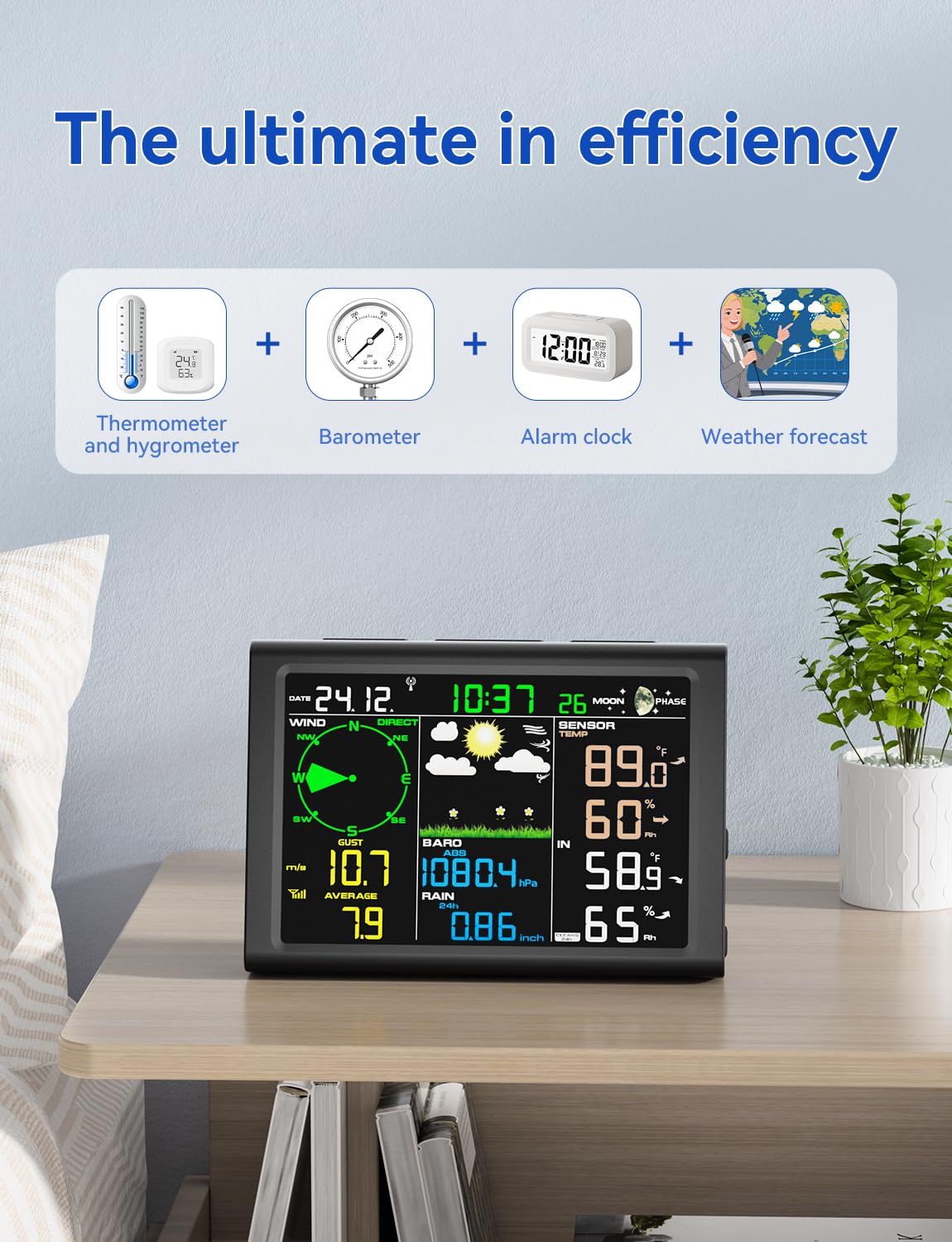 Wireless Weather Station - Dual Display & Outdoor Sensor -3