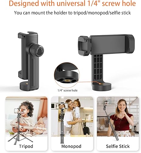 Miniatura 5 de Soporte de teléfono para tablet de 4 a 12.9 pulgadas para trípode, adaptador universal de montaje de trípode para teléfono celular Kindle, soporte