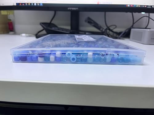 Miniatura 9 de Cuentas de pony azul, 1200 cuentas de pony de 0.236 x 0.325 pulgadas a granel y 100 cuentas de letras, cuentas Kandi para trenzas para niñas y