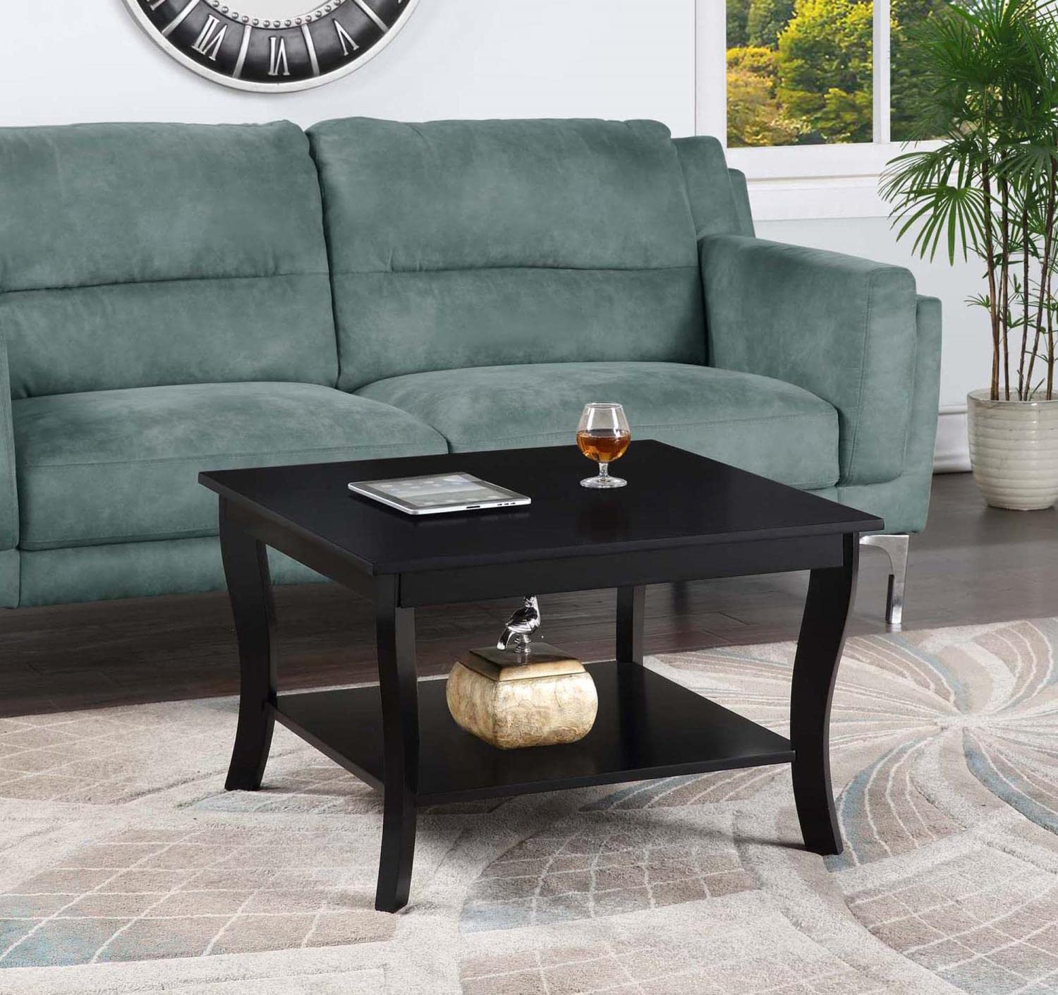 Convenience Concepts American Heritage Square Coffee Table, Black