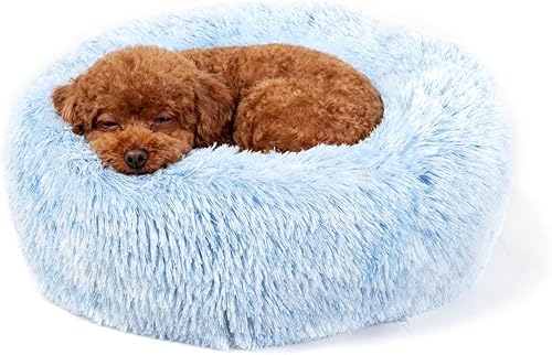 Miniatura 8 de Cama relajante de 30 pulgadas para perros medianos, color gris oscuro, cama lavable y antiansiedad Verde militar,Beige,Negro -,Marrón,Dary café,Gris