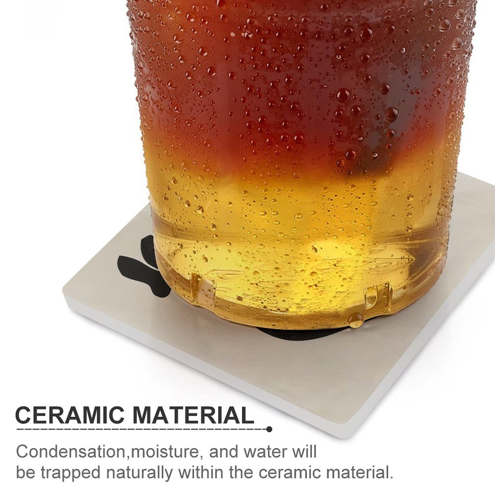 6 posavasos cuadrados de cerámica para bebidas, diseño abstracto de contorno, posavasos impresos para el hogar y el café, regalos de cumpleaños, adecuados para tipos de tazas