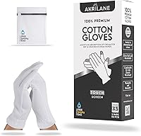 Vista 31 de 1 Talla 10 Pares Guantes de Algodón 100% Premium para Manos Secas Guantes Hidratantes Nocturnos para Eczema, Psoriasis y Tratamiento de Spa