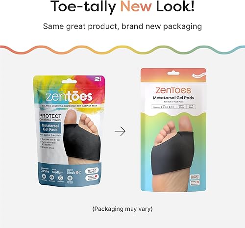 Miniatura 9 de ZenToes Almohadillas metatarsianas para hombres y mujeres, cojines para aliviar el dolor de bola de pie para samoiditis, metatarsalgia, neuroma de