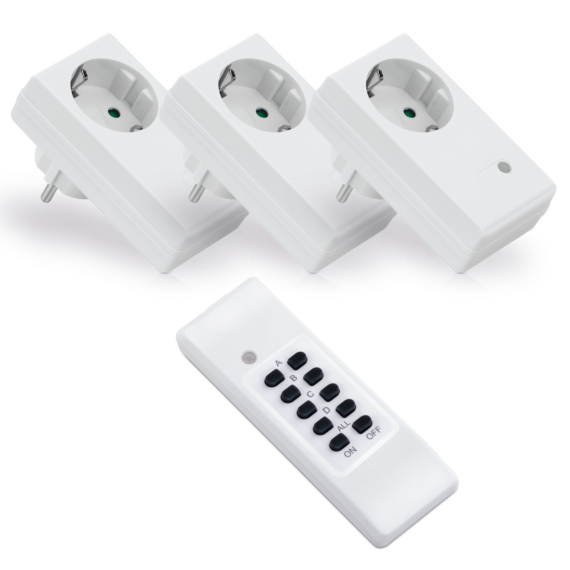 conecto Wireless Steckdosen-Set 3x Funksteckdose, 1x Funkfernbedienung