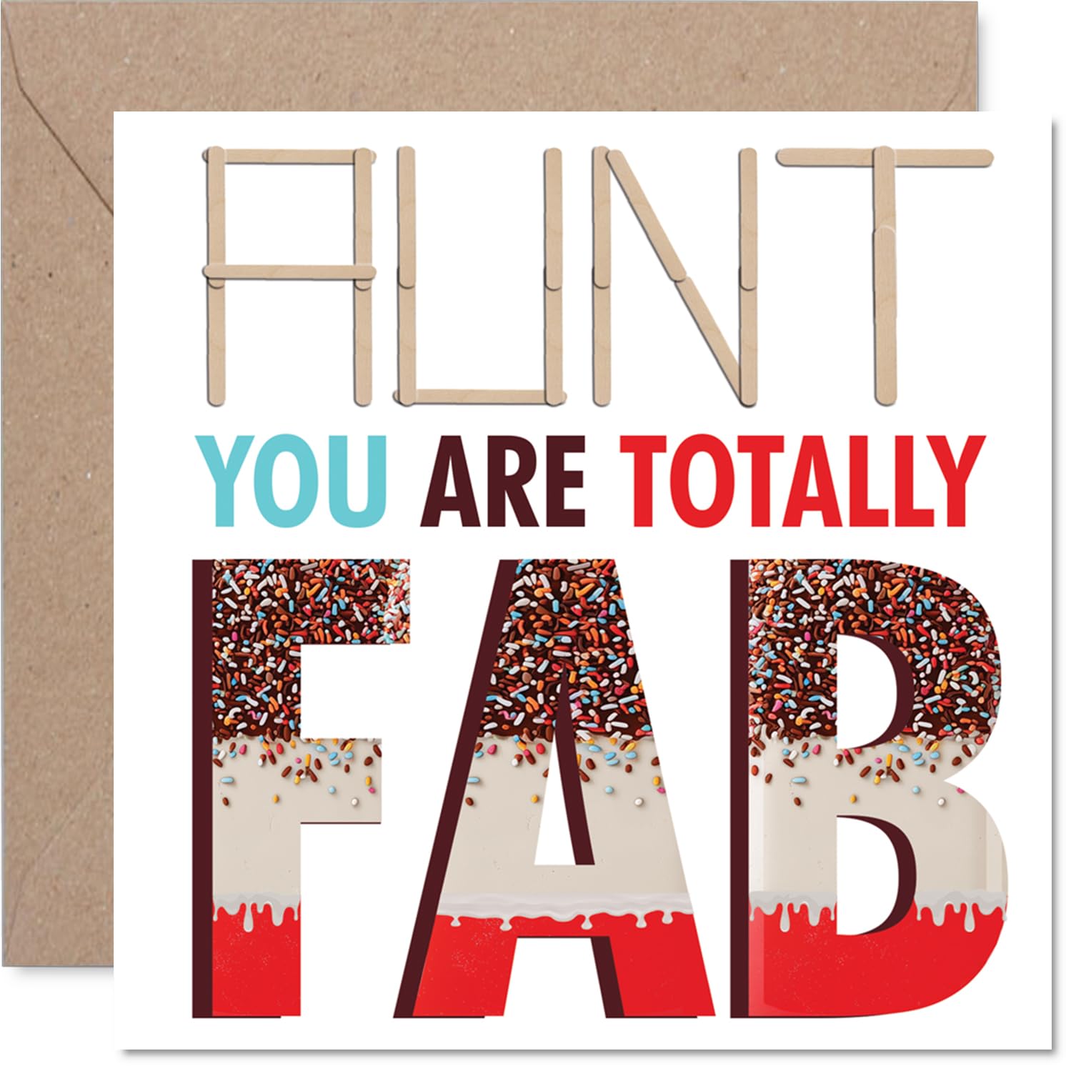 Aunt Birthday Card - Totally Fab - Happy Birthday Card for Aunt from Nephew Niece, 145mm Totally Fab Mother's Day Greeting Cards