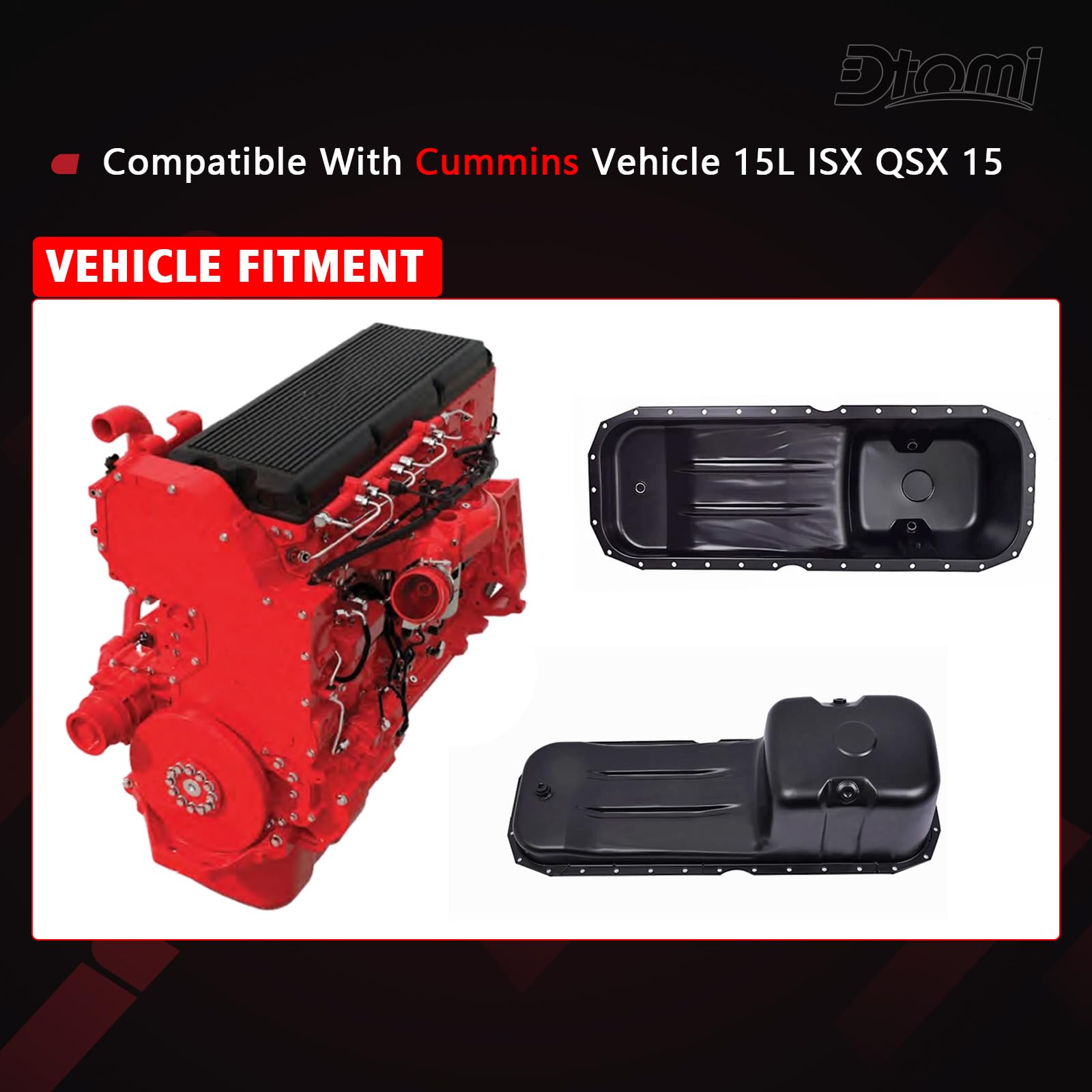 Junta de aceite para cárter de aceite, junta de cárter compatible con Cummins Vehicle ISX QSX X15 15L Truck Bus Replace# 4026684 3679943 131656