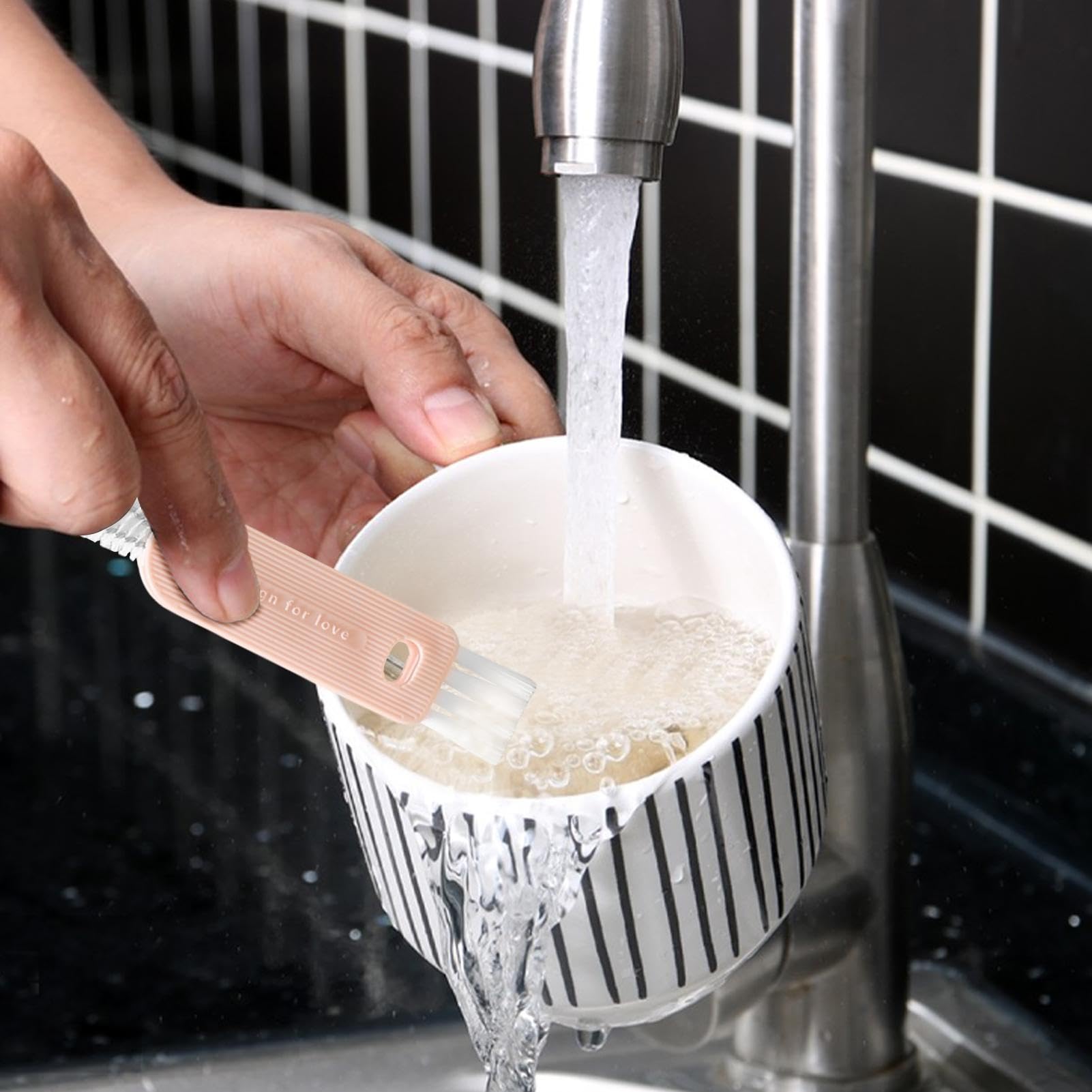 Cepillo de limpieza pequeño - Cepillo de limpieza para chupadores planos, herramientas de limpieza de botellas de agua, cepillo de limpieza multifunción con orificios para colgar biberón de lactancia