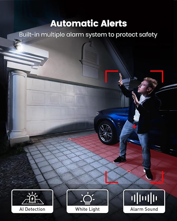 AOSU Solar Camera Security Outdoor - 100% Wire-Free Security Cameras Wireless Outdoor for Home Surveillance with Fixed Solar Panel, 360° Panoramic View, Human Auto Tracking, 2K Color Night Vision by aosu - Image 7