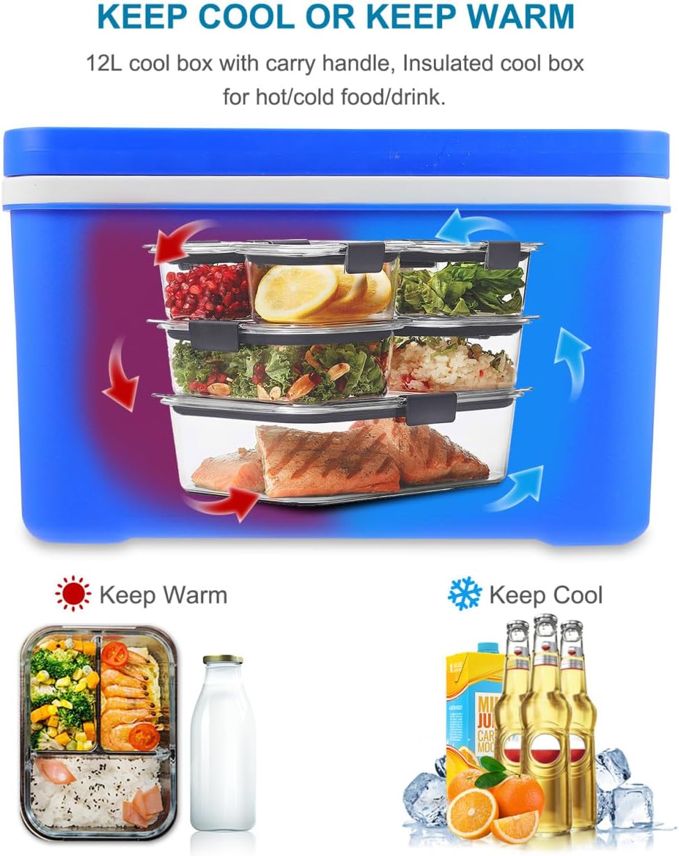 Insulated Picnic Basket Handle Portable Cooler for Outdoor Camping Picnics and Beach Trips Food Storage Container to Keep Items Fresh