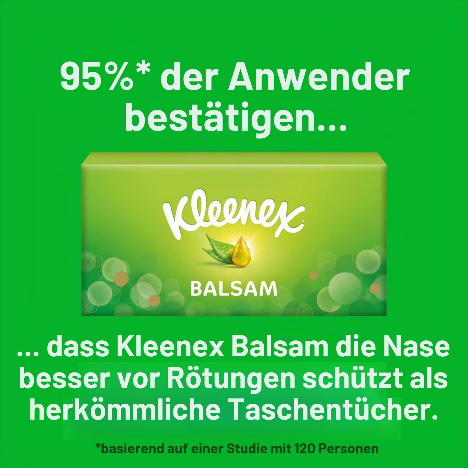 KLEENEX Balsam Taschentücher Maxi-Pack x112, 3-lagig, weiß, Unparfümiert, Karton, 112 Stück