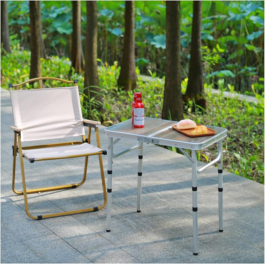 Amazon.com : YihuiKo Folding Table, 3 Adjustable Heights, Camping