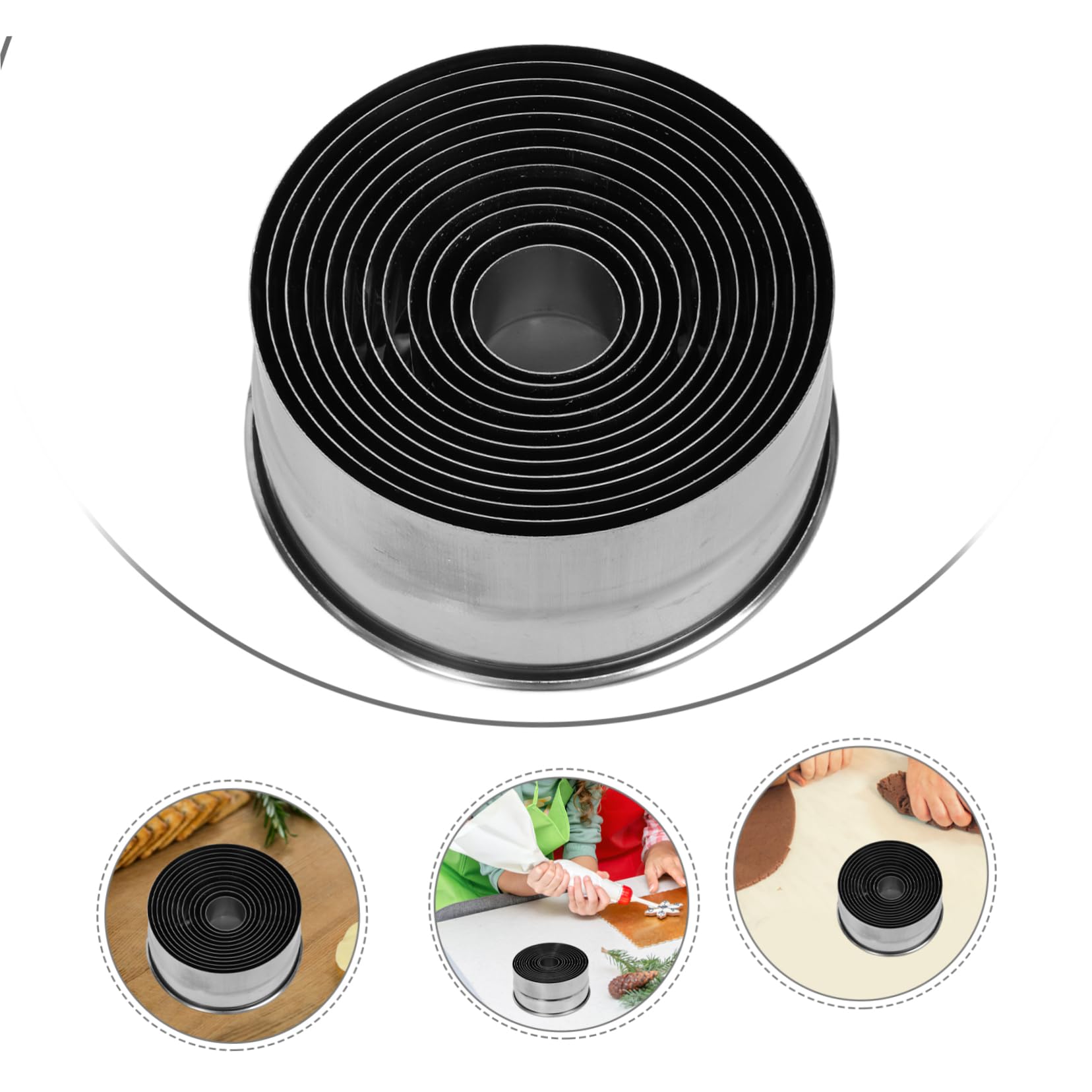 12 Piezas Moldes Inoxidable para Tartas Anillos para Pasteles y Mousse para Postres y Repostería de Usar y Almacenar Diseño Resistente y Duradero