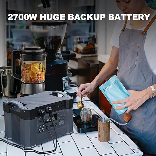 Miniatura 2 de ALLPOWERS Estación de energía portátil de 2400 W 1451.6Wh MPPT generador solar con batería de respaldo de 2700 W (CA+DC) para el hogar para acampar