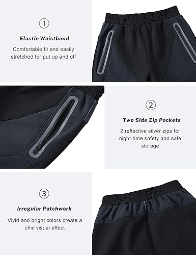 Miniatura 5 de MoFiz Pantalones de esquí de nieve impermeables para niños, pantalones de snowboard de forro polar cálido para niñas, cintura elástica, pantalones