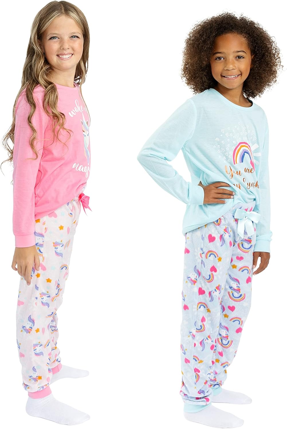 Sleep On It Girls Fleece Pajama Set Long Sleeve Tops & Fleece Pants Soft Kids Sleepwear Multipack Cute Prints Sizes 4-14 - Image 6