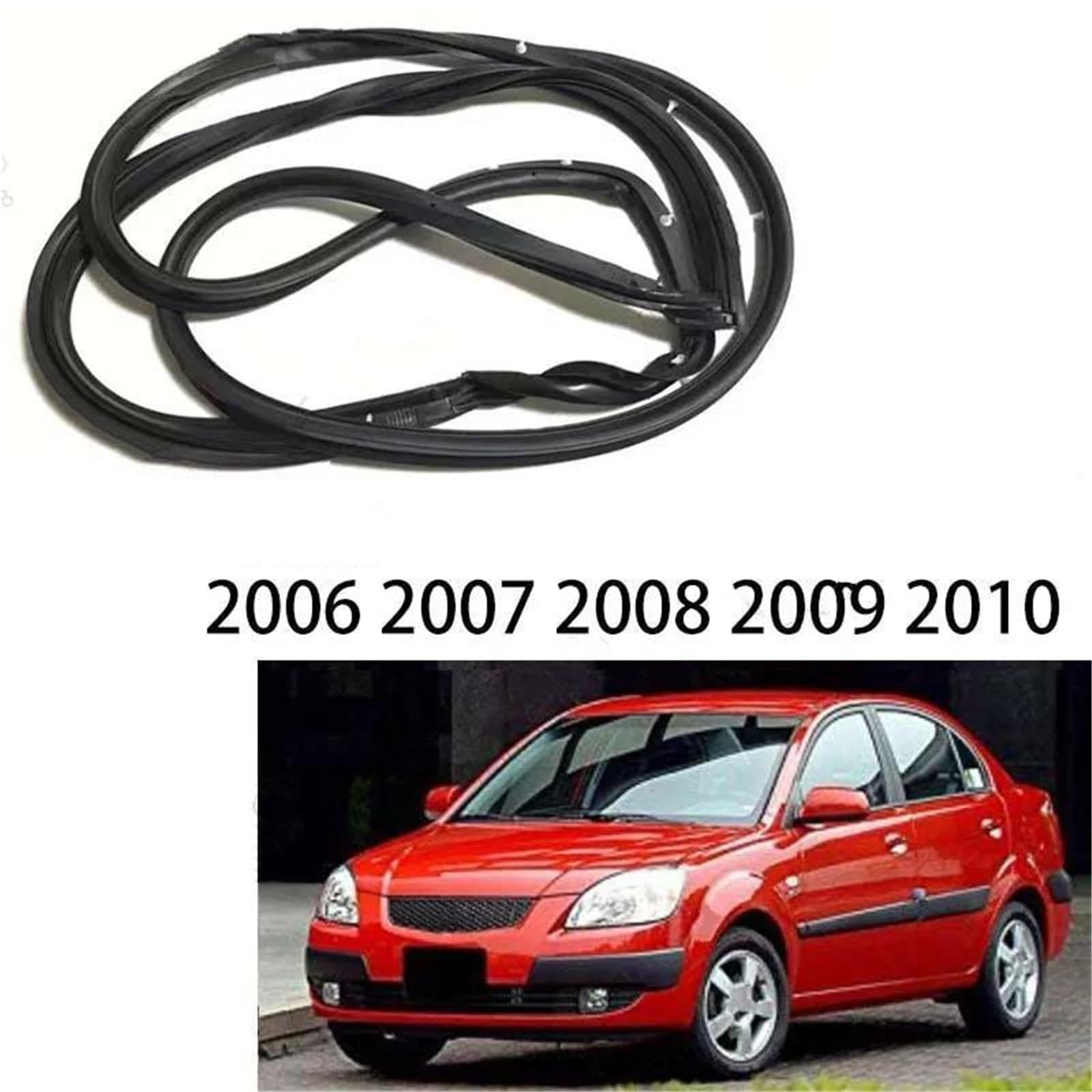 Tira de Sellado Para KIA Para RIO 2006 2007 2008 2009 2010 Burlete De Goma Para Puerta Exterior Junta de Goma para Puerta de Coche | 4 unidades