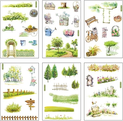 Miniatura 23 de 12 hojas de lindas calcomanías washi kawaii animales artesanales calcomanías decorativas para álbumes de recortes, planificador diario, collage