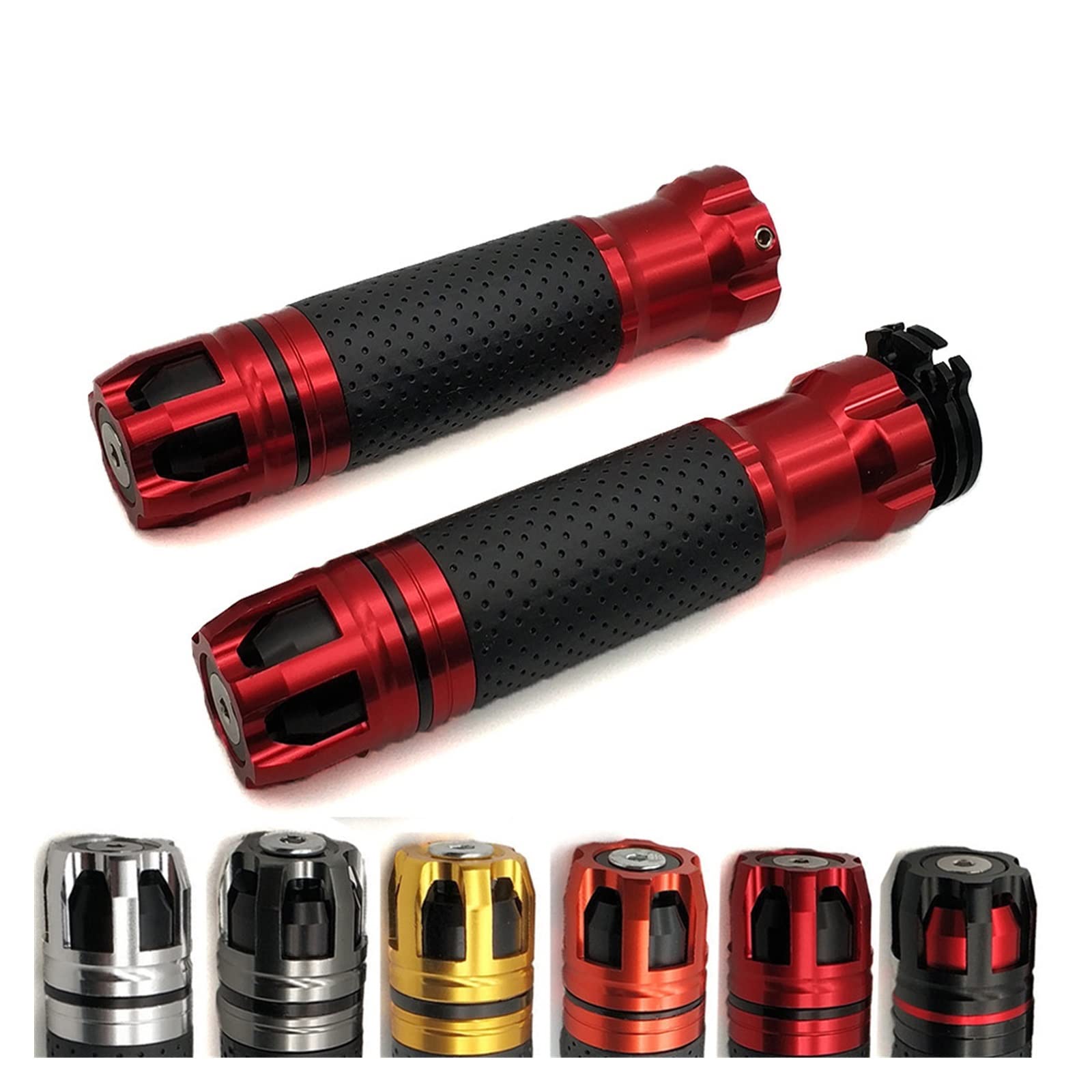 Agarre Para YAMAHA YZF R1 R6 R7 XJR FZ1 FZ6 Motocicleta CNC Universal 7/8 ''22MM Manillar Mano Manillar Tapas Puños Carreras cubierta del manillar(Titanium)